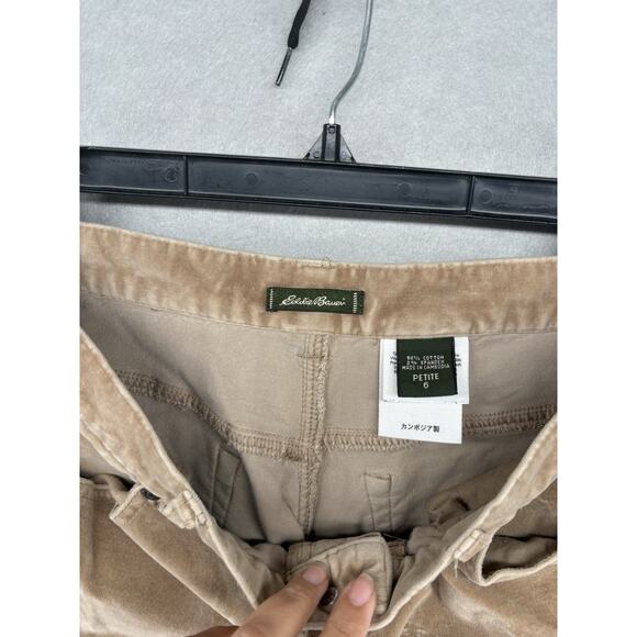 Eddie Bauer Womens Boyfriend Relaxed Corduroy Pants‎ Beige Size Petite 6 Y2K - Picture 8 of 10